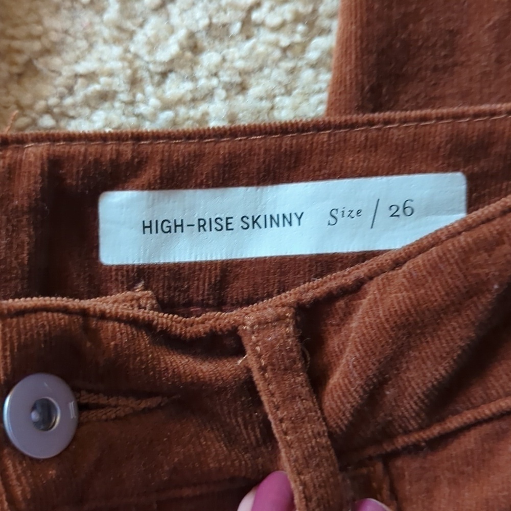 Pilcro & The Letterpress Anthropologie Brown Corduroy Skinny Jeans Size 26 - Picture 3 of 8